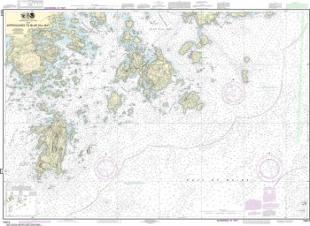 NOAA 13313 Paper Nautical Chart - Approaches to Blue Hill Bay