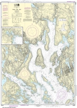 NOAA 13316 Paper Nautical Chart - Blue Hill Bay; Blue Hill Harbor