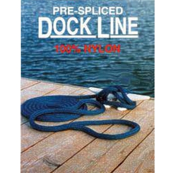 Dock Line - 3/8" x 25' Pre-Spliced Double Braid Nylon