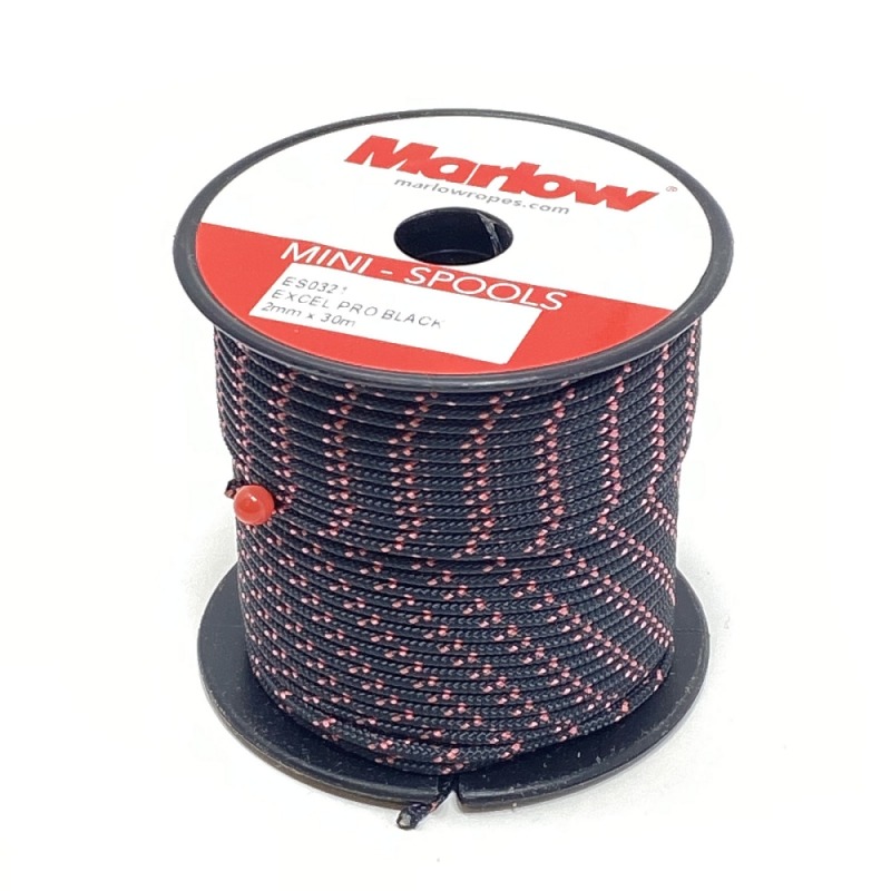 Marlow Excel Pro Mini Reels 2mm x 98ft 30m Braided Rope 4 Colours Available 