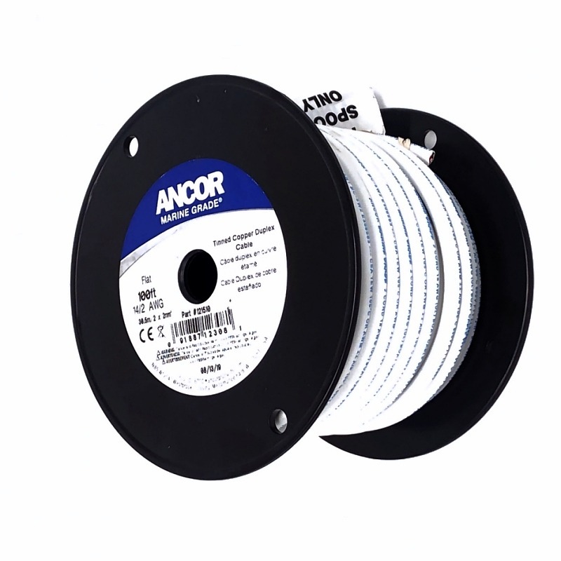 Ancor 100ft Marine Grade Flat Electrical Boat Wire Safety Duplex Cable 18 Gauge 