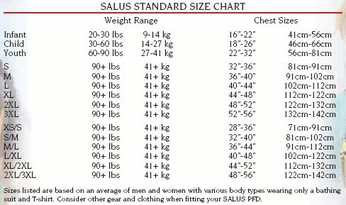 Salus Size Chart